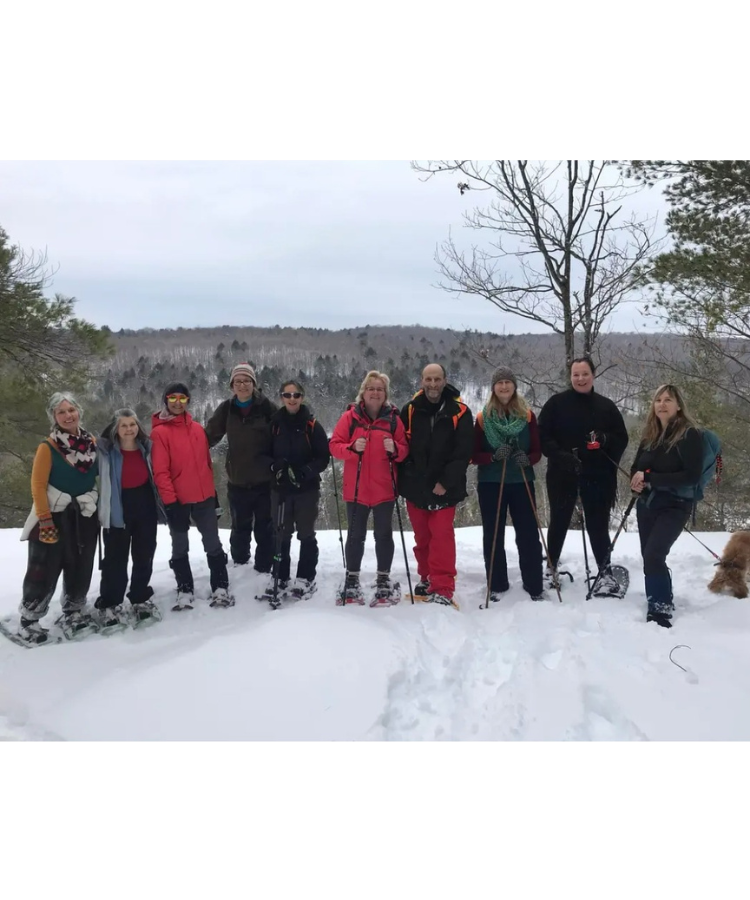 A group of people participating in Hike Haliburton Winter Edition